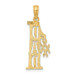 14K Yellow Gold #1 Dad Cut-out Vertical Charm Pendant - (A89-998) 14K Yellow Gold #1 Dad Cut-out Vertical Charm Pendant - (A89-998)