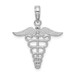 14k White Gold Cadudeus Charm Pendant - (A90-940)