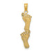 14K Yellow Gold Polished Double Vertical Feet Charm Pendant - (A92-366) 14K Yellow Gold Polished Double Vertical Feet Charm Pendant - (A92-366)