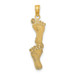 14K Yellow Gold Polished Double Vertical Feet Charm Pendant - (A92-366) 14K Yellow Gold Polished Double Vertical Feet Charm Pendant - (A92-366)