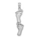 14K White Gold Polished Double Vertical Feet Charm Pendant - (A92-501) 14K White Gold Polished Double Vertical Feet Charm Pendant - (A92-501)