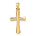 14K Yellow Gold Polished Beveled Cross With Round Tips Charm Pendant - (A92-780) 14K Yellow Gold Polished Beveled Cross With Round Tips Charm Pendant - (A92-780)