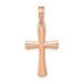 14K Rose Gold Polished Beveled Cross With Round Tips Charm Pendant - (A92-848) 14K Rose Gold Polished Beveled Cross With Round Tips Charm Pendant - (A92-848)