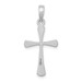14K White Gold Polished Beveled Tip Cross Charm Pendant - (A92-867)