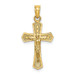 14K Yellow Gold Crucifix With Beveled EDGES Charm Pendant - (A93-220) 14K Yellow Gold Crucifix With Beveled EDGES Charm Pendant - (A93-220)