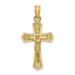 14K Yellow Gold Crucifix With Beveled EDGES Charm Pendant - (A93-220) 14K Yellow Gold Crucifix With Beveled EDGES Charm Pendant - (A93-220)
