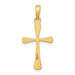 14K Yellow Gold Polished Beveled TIP Cross Charm Pendant - (A93-460) 14K Yellow Gold Polished Beveled TIP Cross Charm Pendant - (A93-460)