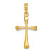 14K Yellow Gold Polished Beveled TIP Cross Charm Pendant - (A93-460) 14K Yellow Gold Polished Beveled TIP Cross Charm Pendant - (A93-460)