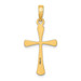 14K Yellow Gold Polished Beveled TIP Cross Charm Pendant - (A93-460) 14K Yellow Gold Polished Beveled TIP Cross Charm Pendant - (A93-460)