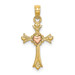 14K Two-Tone Gold Cross With Heart Charm Pendant - (A94-284) 14K Two-Tone Gold Cross With Heart Charm Pendant - (A94-284)