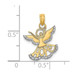 14K Yellow Gold Two-tone Polished Textured Cutout Angel With Hope Charm Pendant - (A94-298)