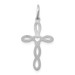 14K White Gold Laser Designed Cross Charm 27mm length - (B11-645)