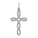 14K White Gold Laser Designed Cross Charm 27mm length - (B11-645)