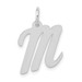 14K White Gold Medium Script Initial Letter M Charm Pendant - (B11-952)