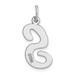 14K White Gold Large Script Initial Letter S Charm Pendant - (B13-136)
