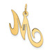 14K Yellow Gold Medium Fancy Script Initial Letter M Charm Pendant - (B13-177)