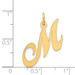 14K Yellow Gold Medium Fancy Script Initial Letter M Charm Pendant - (B13-177)