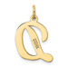 14K Yellow Gold Large Script Initial Letter D Charm Pendant - (B13-185) 14K Yellow Gold Large Script Initial Letter D Charm Pendant - (B13-185)