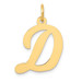 14K Yellow Gold Large Script Initial Letter D Charm Pendant - (B13-185) 14K Yellow Gold Large Script Initial Letter D Charm Pendant - (B13-185)