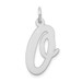 14K White Gold Large Script Initial Letter O Charm Pendant - (B13-188)