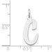 14K White Gold Large Script Initial Letter C Charm Pendant - (B13-265)