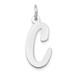 14K White Gold Large Script Initial Letter C Charm Pendant - (B13-265)