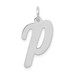 14K White Gold Large Script Initial Letter P Charm Pendant - (B13-273)