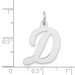 14K White Gold Large Script Initial Letter D Charm Pendant - (B13-418)