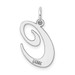 14K White Gold Large Fancy Script Initial Letter C Charm Pendant - (B13-513)