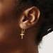 14K Yellow Gold Polished & Satin Cross Earrings - (B39-743) 14K Yellow Gold Polished & Satin Cross Earrings - (B39-743)