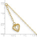 14K Yellow Gold Oval Link Chain with Diamond-cut Open Heart Cage with 1'' extension Anklet - Length 9'' inches - (C64-118) 14K Yellow Gold Oval Link Chain with Diamond-cut Open Heart Cage with 1'' extension Anklet - Length 9'' inches - (C64-118)