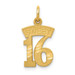 14K Yellow Gold Sweet 16 Charm - (A82-776) 14K Yellow Gold Sweet 16 Charm - (A82-776)