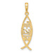 14K Yellow Gold Ichthus Fish with Jesus Pendant - (A83-573) 14K Yellow Gold Ichthus Fish with Jesus Pendant - (A83-573)