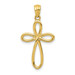 14K Yellow Gold Yellow Gold Ribbon Cross Pendant - (A83-674) 14K Yellow Gold Yellow Gold Ribbon Cross Pendant - (A83-674)