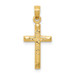 14K Yellow Gold Cross Pendant 24mm length - (A83-687)