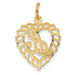 14K Yellow Gold Initial Letter A Charm Pendant - (A83-696)