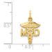 14K Yellow Gold M.D. Caduceus Charm - (A83-729) 14K Yellow Gold M.D. Caduceus Charm - (A83-729)