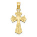 14K Yellow Gold Reversible Passion Cross Pendant - (A83-846)