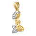 14K Yellow Gold & White Rhodium 3-D Mermaid Pendant - (A83-977) 14K Yellow Gold & White Rhodium 3-D Mermaid Pendant - (A83-977)