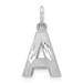 14K White Gold Satin Solid Diamond-cut Initial Letter A Charm - (A84-205) 14K White Gold Satin Solid Diamond-cut Initial Letter A Charm - (A84-205)