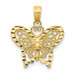 14K Yellow Gold Diamond-cut Butterfly Pendant - (A84-303) 14K Yellow Gold Diamond-cut Butterfly Pendant - (A84-303)