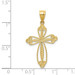 14K Yellow Gold Budded Cross Pendant 32mm length - (A84-445)