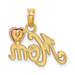 14K Two-tone Gold Polished Mom with Heart Pendant - (A84-748) 14K Two-tone Gold Polished Mom with Heart Pendant - (A84-748)