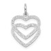 14K White Gold Double Heart Charm - (A84-835)