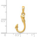 14K Yellow Gold Yellow Gold Fish Hook Pendant - (A85-141)