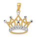 14K Yellow Gold and Rhodium Crown Pendant - (A85-185) 14K Yellow Gold and Rhodium Crown Pendant - (A85-185)