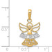 14K Yellow Gold Two-tone Believe Angel Pendant - (A85-223)