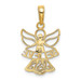 14K Yellow Gold Two-tone Believe Angel Pendant - (A85-223)