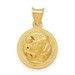 14K Yellow Gold Polished and Diamond-cut Baptism Circle Pendant - (A85-716) 14K Yellow Gold Polished and Diamond-cut Baptism Circle Pendant - (A85-716)