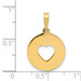 14k Yellow Gold Polished Cutout Heart Pendant - (A86-112)